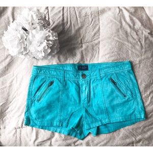 American Eagle Teal Wash Stretch Shorts Sz 14